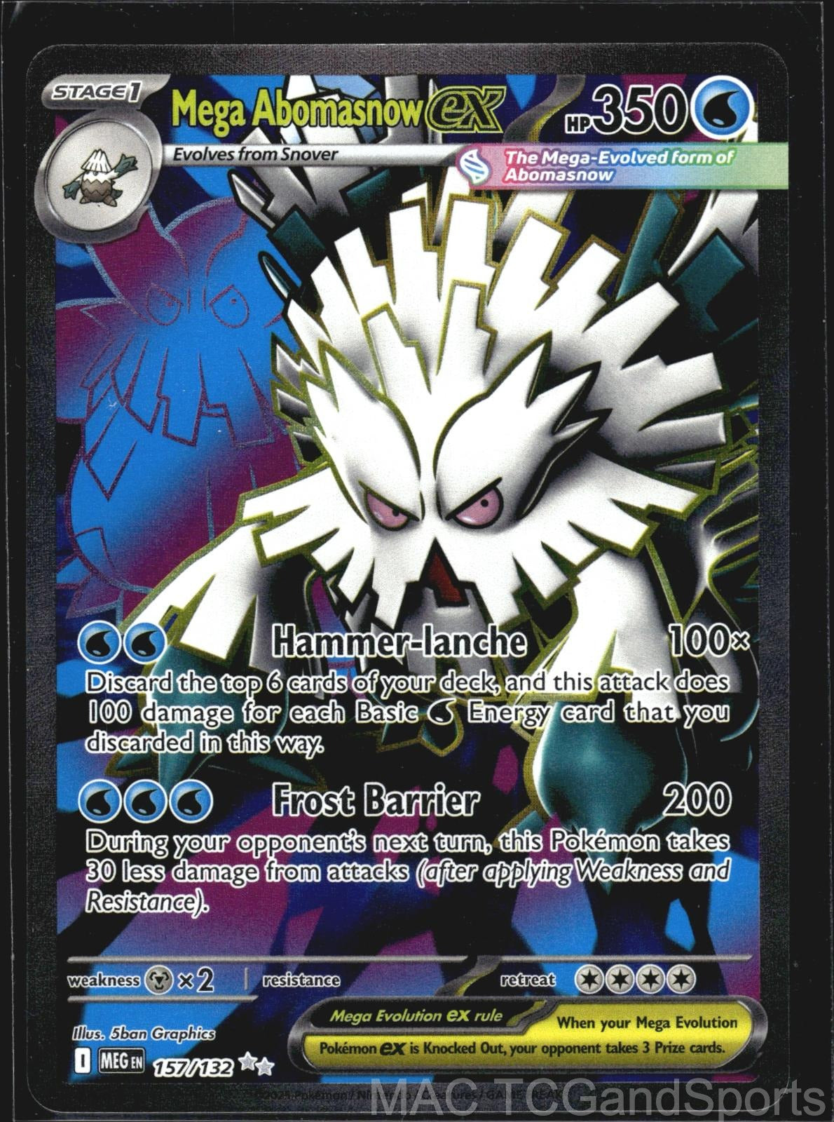 Mega Abomasnow ex 157/132 Holo Mega Evolution Pokemon TCG NM