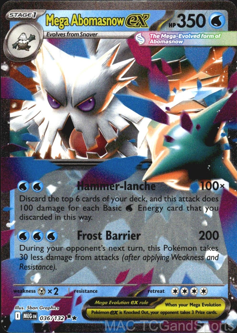 Mega Abomasnow ex 036/132 Holo Mega Evolution Pokemon TCG NM