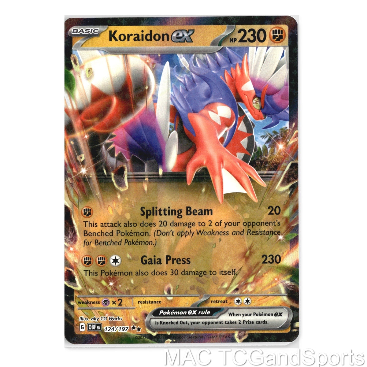 Koraidon ex 124/197 Holo Obsidian Flames Pokemon TCG NM