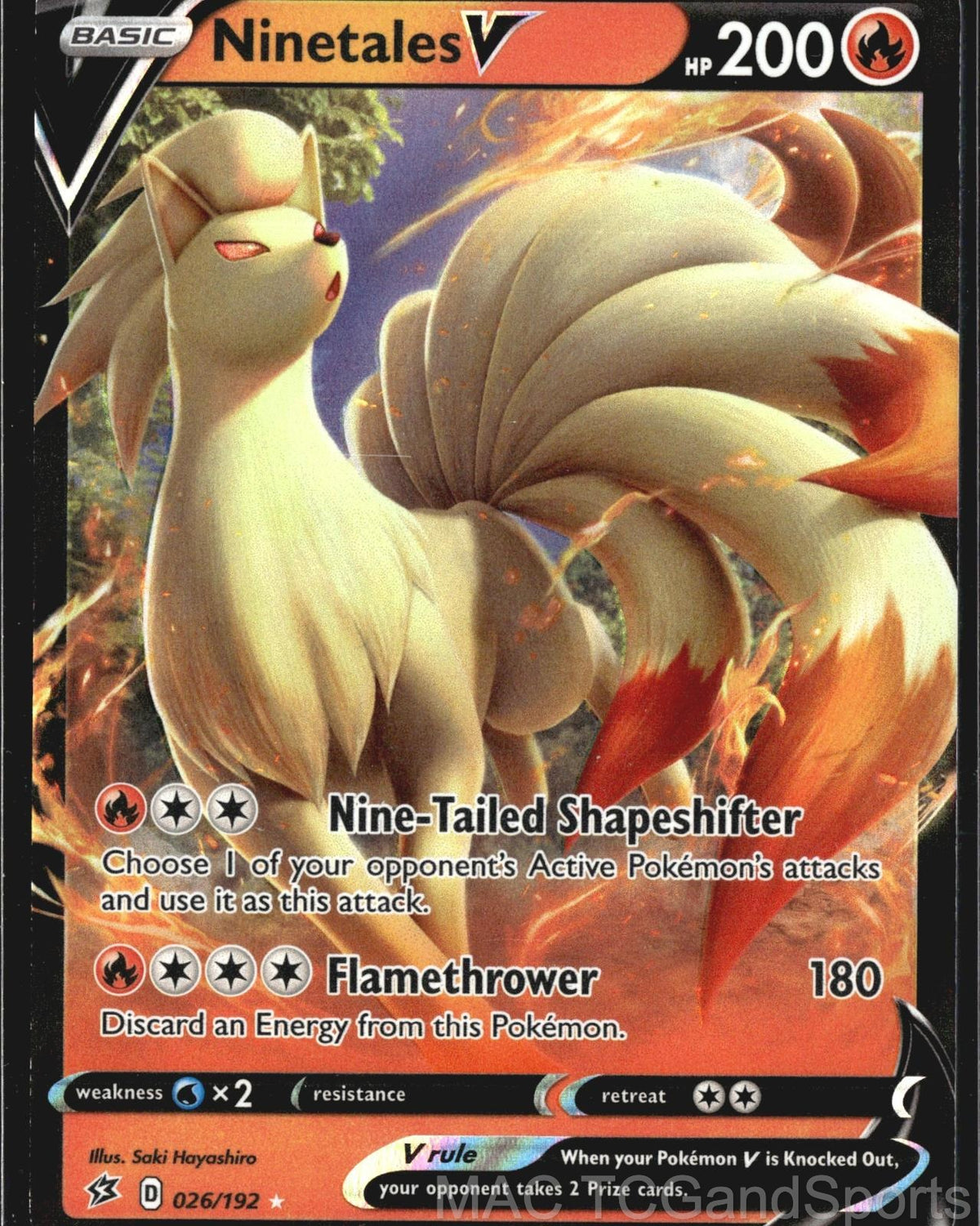 Ninetales V 026/192 Holo Rebel Clash Pokemon TCG NM