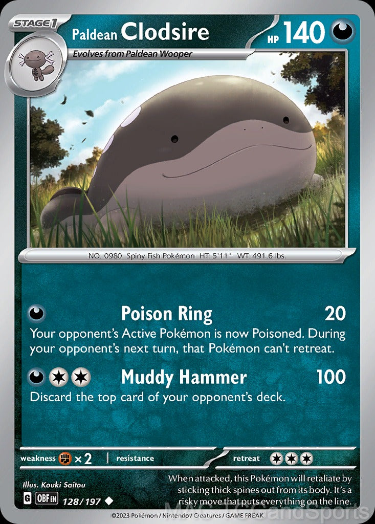 Paldean Clodsire 128/197 Reverse Holo