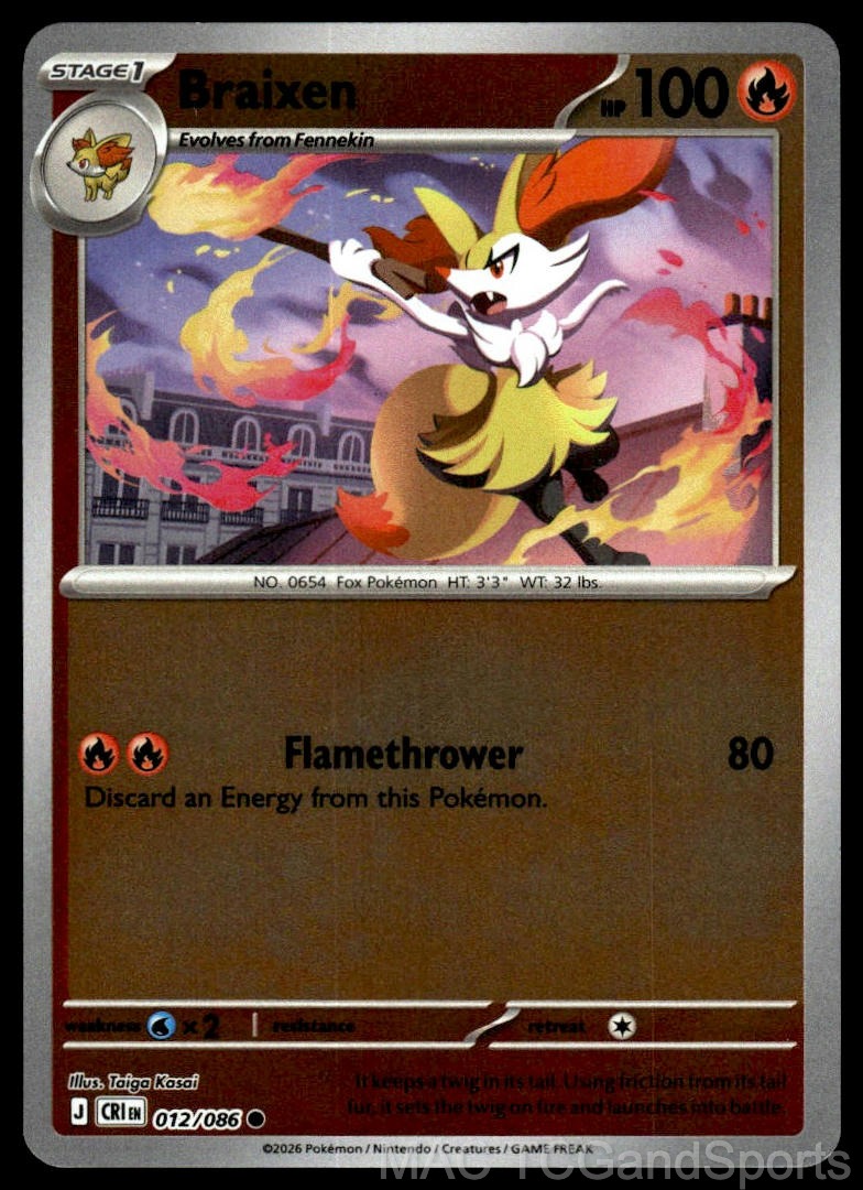 Braixen 012/086 Reverse Holo