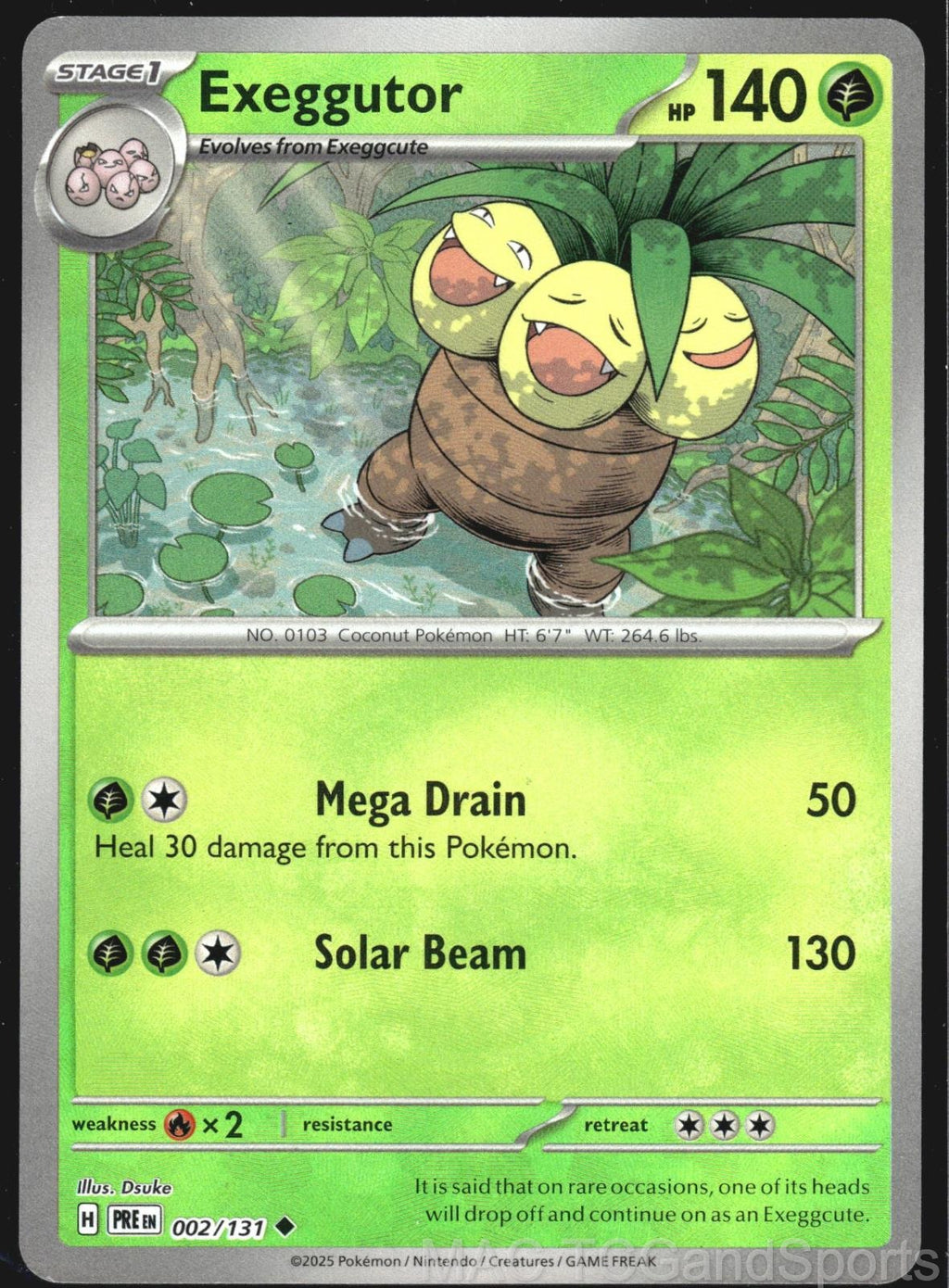 Exeggutor (Poke Ball Pattern) 002/131 Holo Prismatic Evolutions Pokemon TCG NM