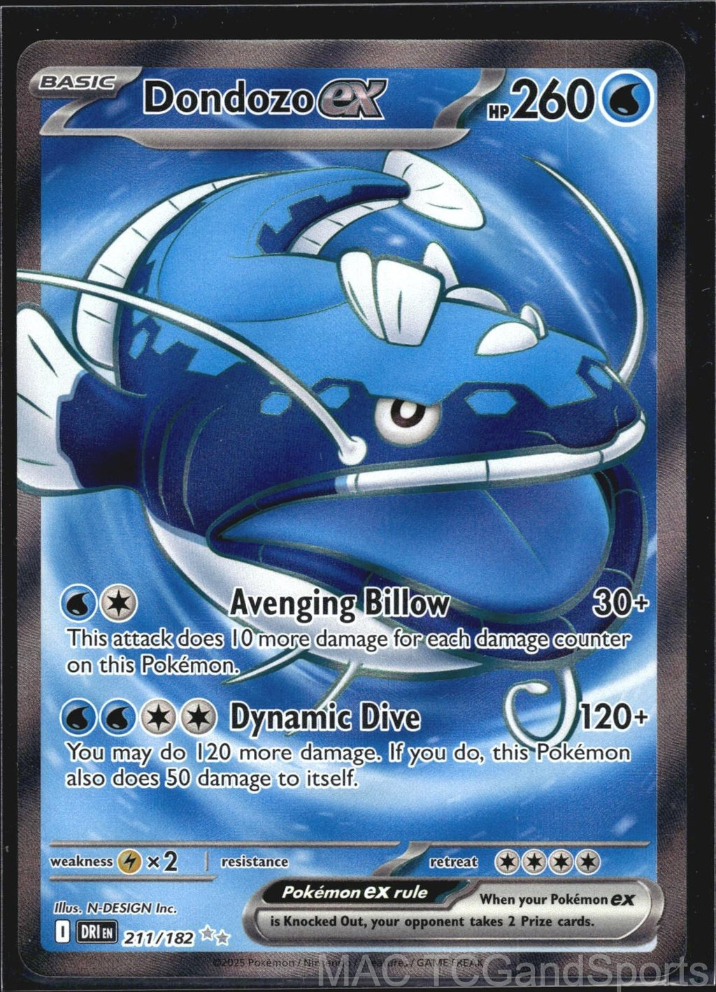 Dondozo ex 211/182 Holo Destined Rivals Pokemon TCG NM