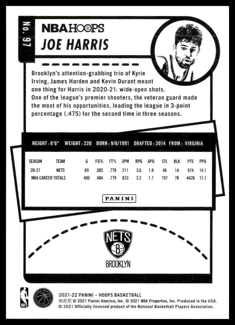 Joe Harris #97 2021-22 Hoops Brooklyn Nets