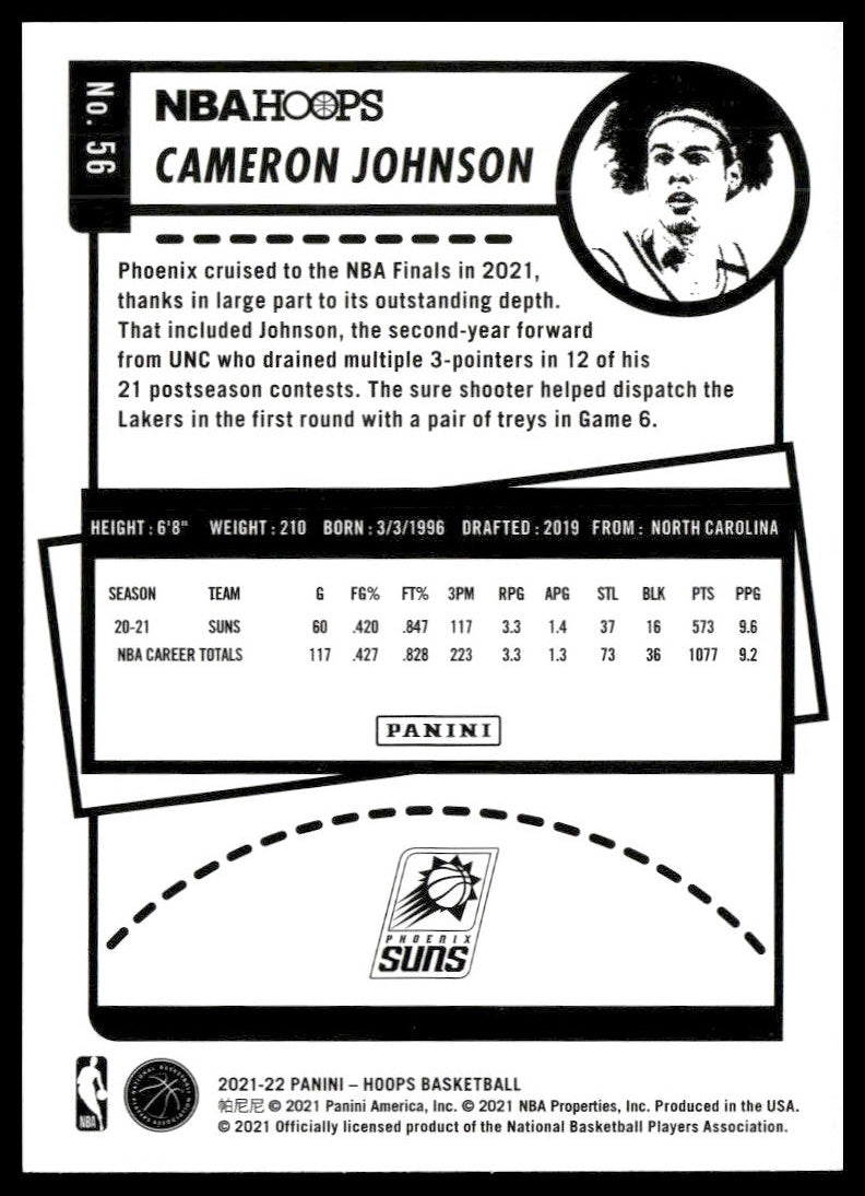 Cameron Johnson #56 2021-22 Hoops Phoenix Suns