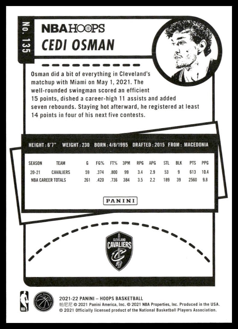 Cedi Osman #135 2021-22 Hoops Cleveland Cavaliers