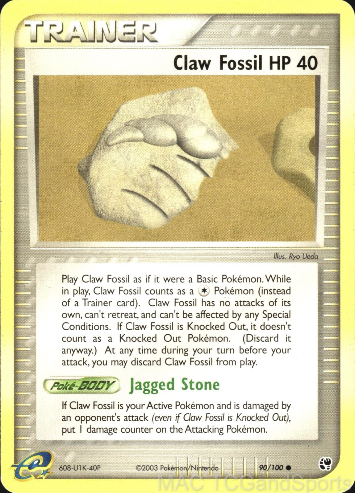 Claw Fossil 90/100 Sandstorm Pokemon TCG LP