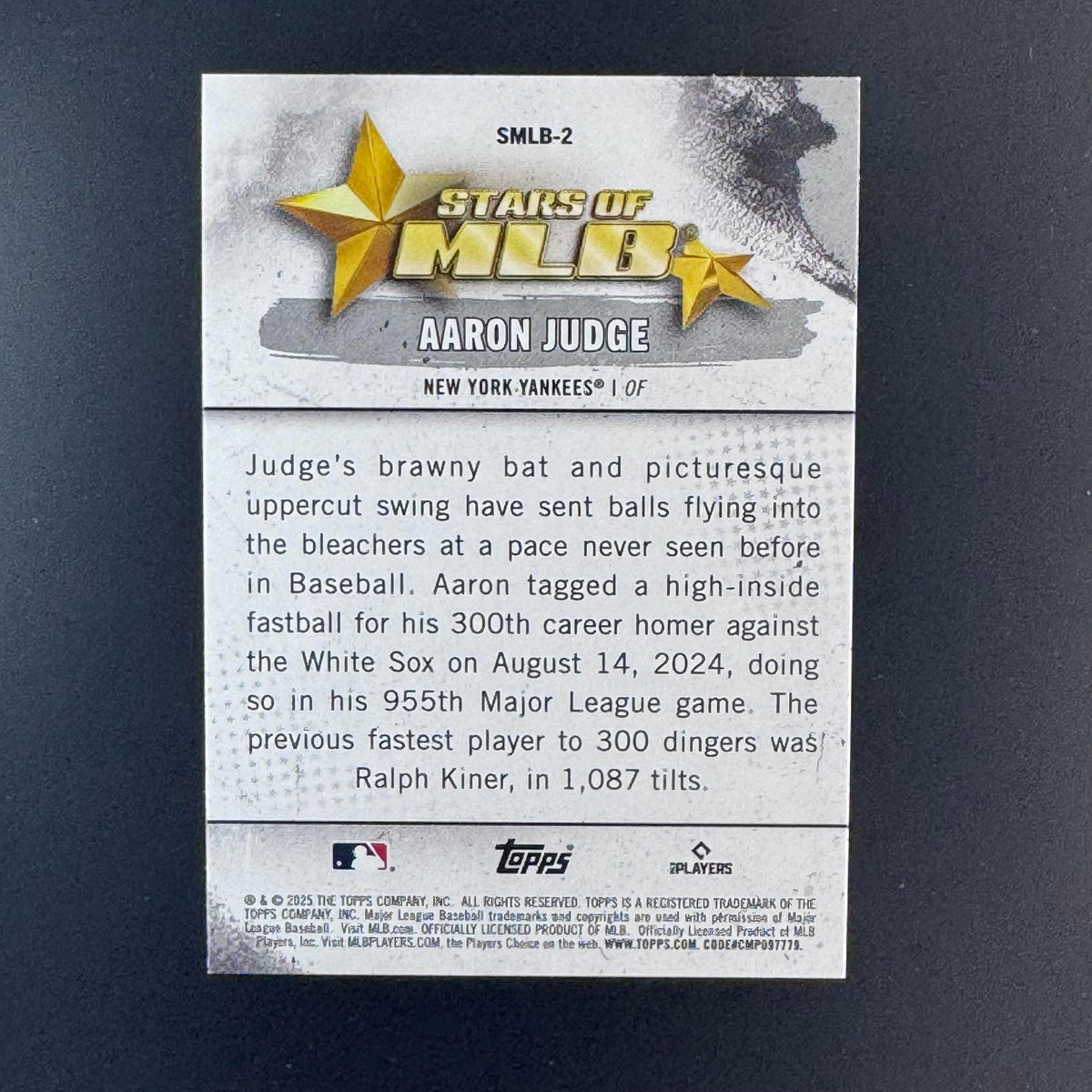 Aaron Judge #SMLB-2 Stars of MLB 2025 Topps New York Yankees