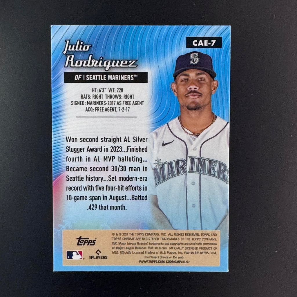 Julio Rodriguez #CAE-7 Chrome All-Etch 2024 Topps Chrome Seattle Mariners