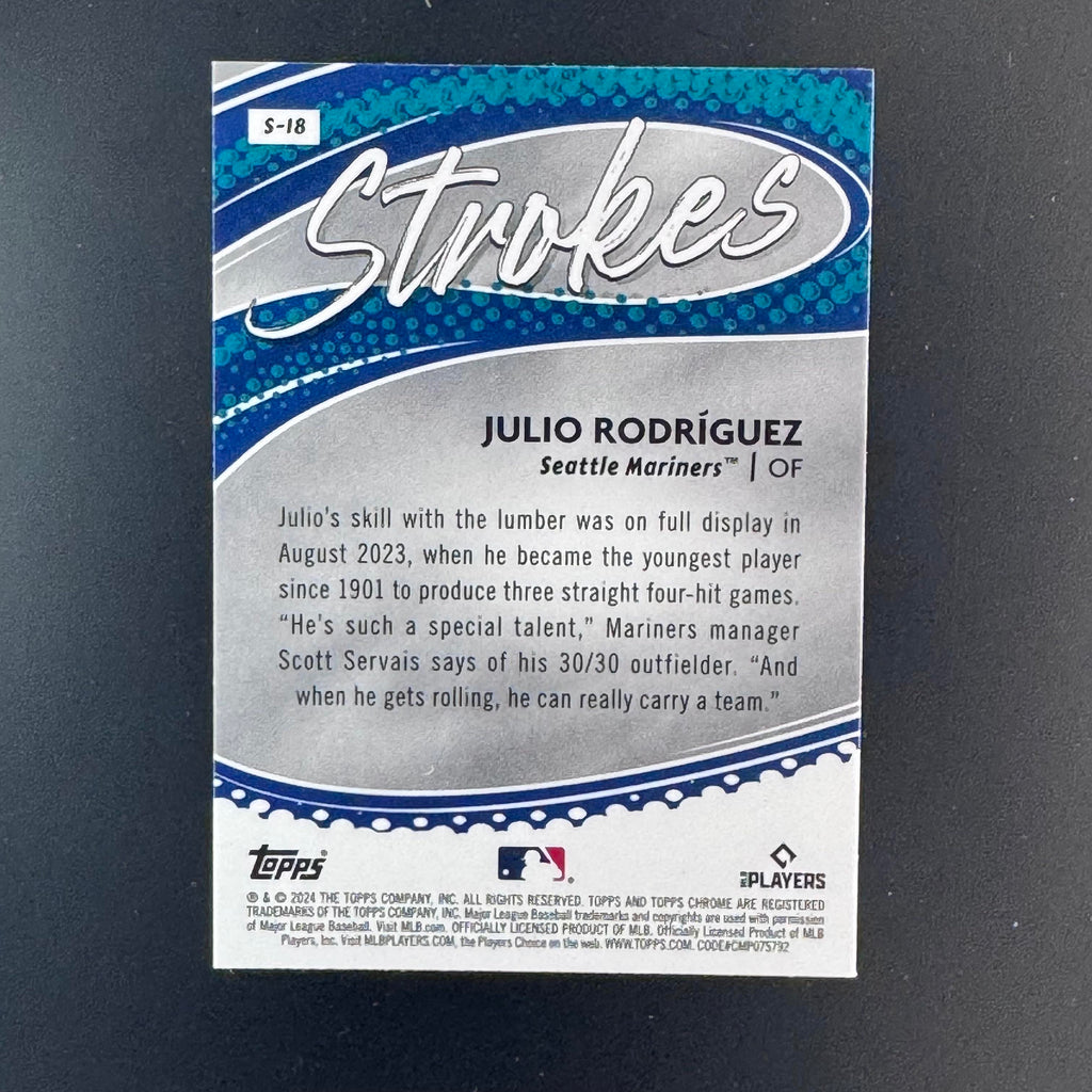 Julio Rodriguez #S-18 Strokes 2024 Topps Chrome Seattle Mariners