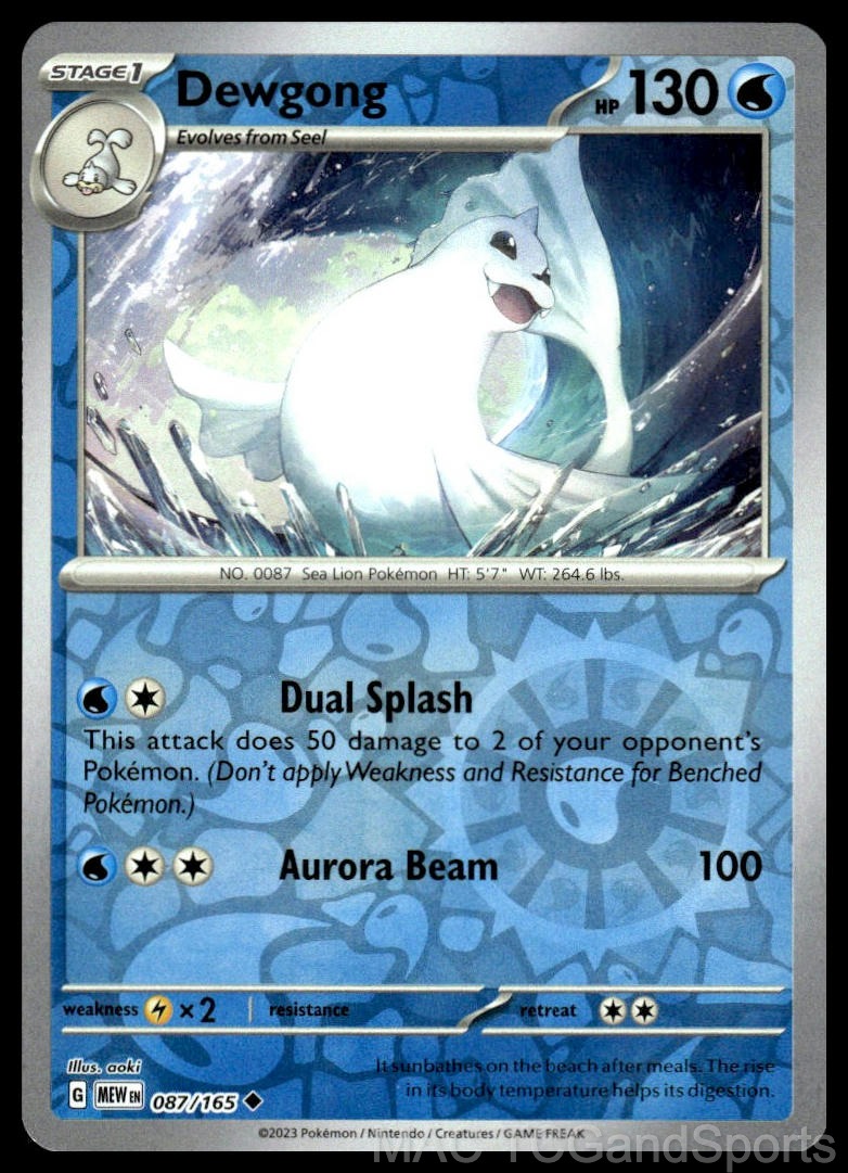 Dewgong 087/165 Reverse Holo
