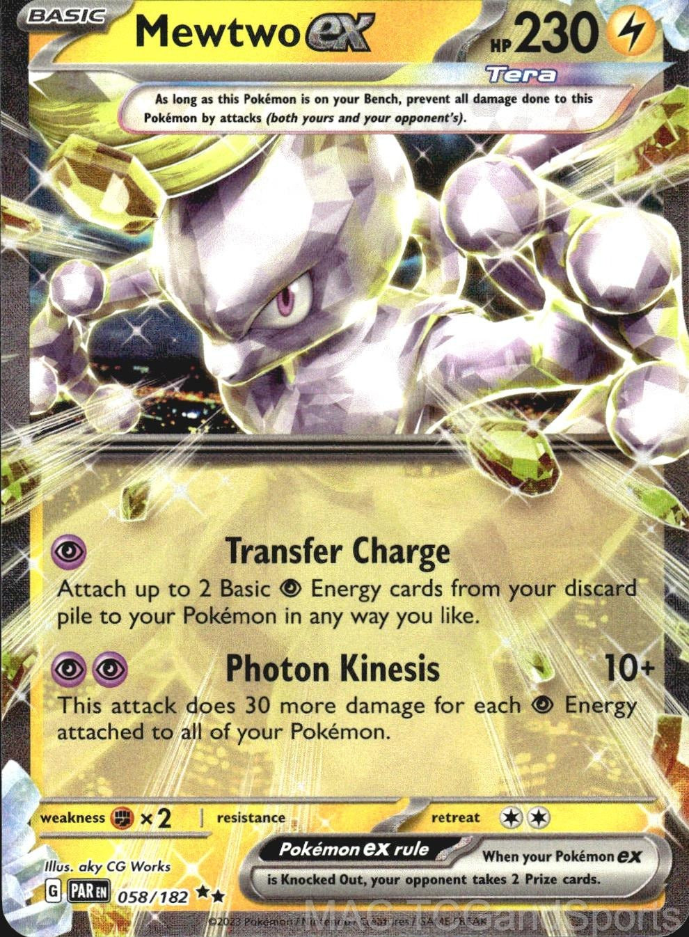 Mewtwo ex 058/182 Holo Paradox Rift Pokemon TCG NM