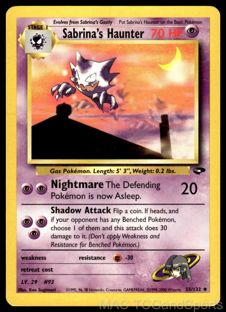 Sabrina's Haunter 55/132 Unlimited Gym Challenge Pokemon TCG LP