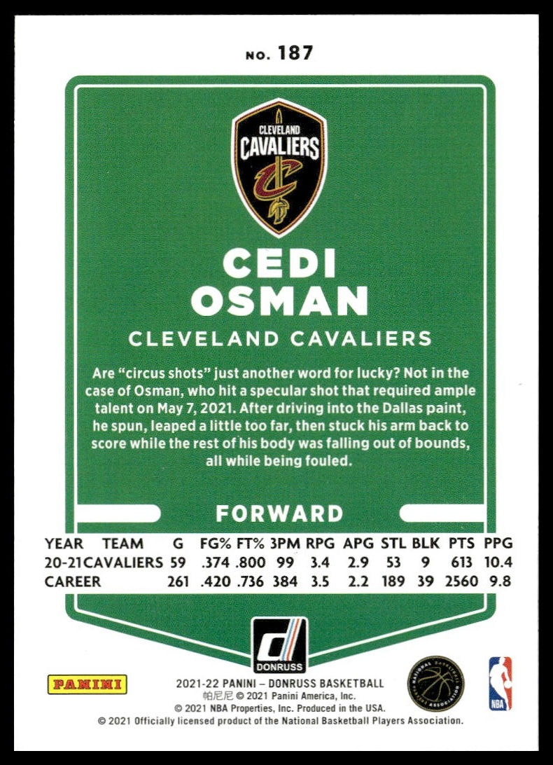 Cedi Osman #187 2021-22 Donruss Cleveland Cavaliers