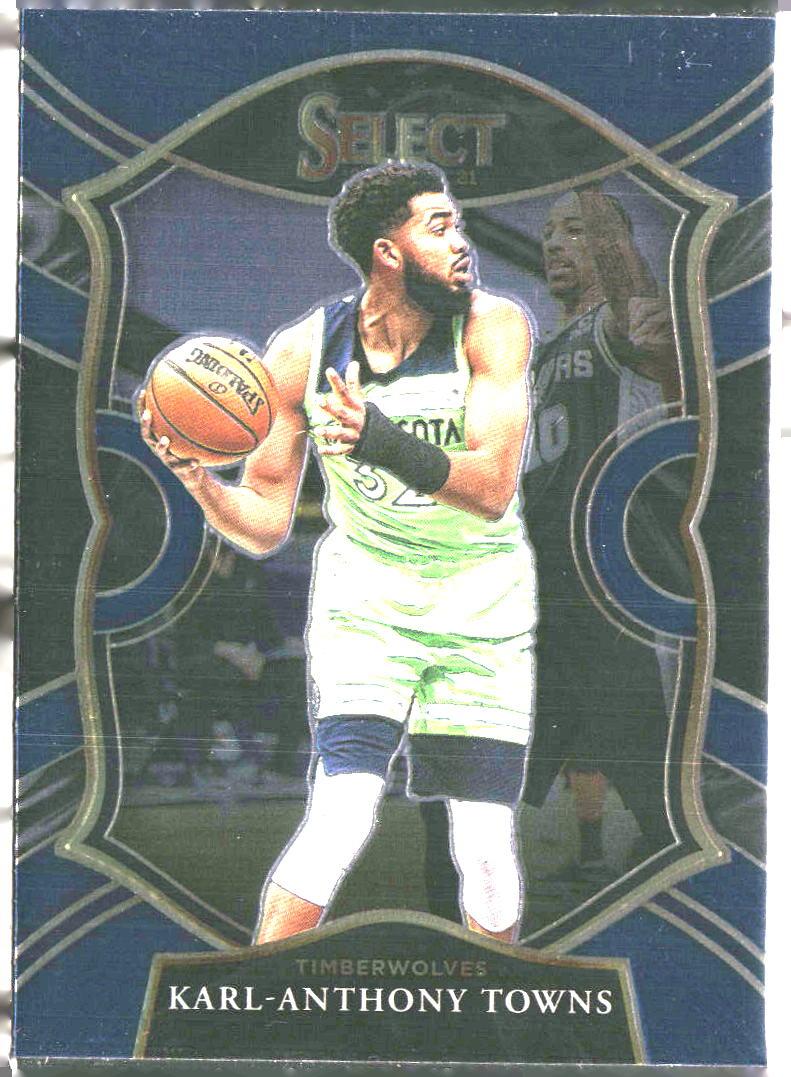 Karl-Anthony Towns #36 Blue 2020-21 Panini Select Minnesota Timberwolves
