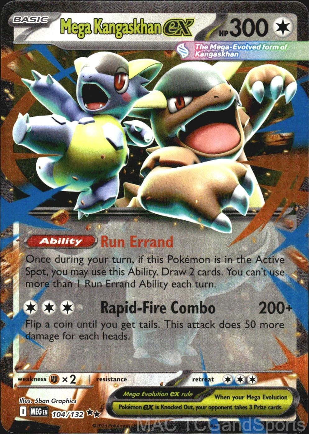 Mega Kangaskhan ex 104/132 Holo Mega Evolution Pokemon TCG NM