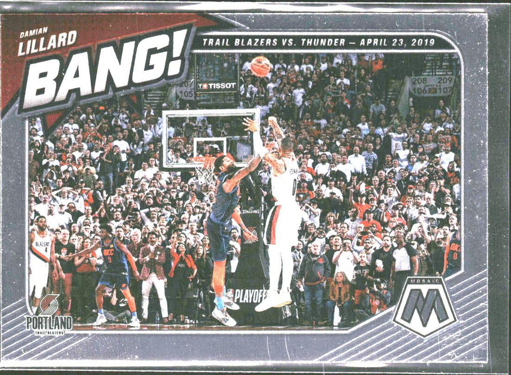 Damian Lillard #3 Bang! 2020-21 Panini Mosaic Portland Trail Blazers