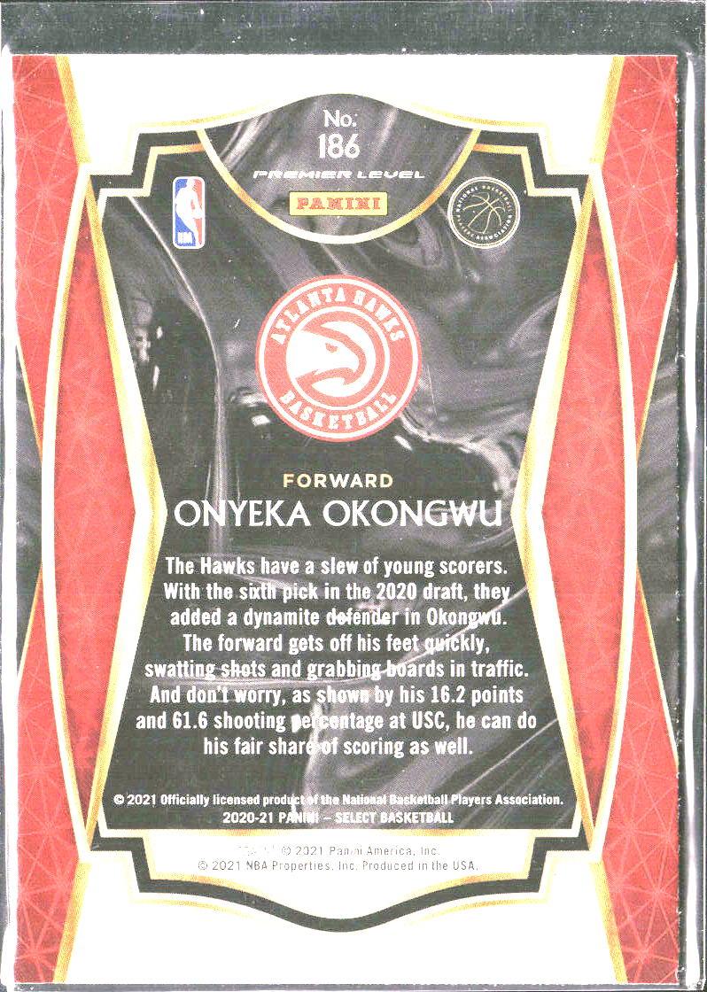 Onyeka Okongwu #186 2020-21 Panini Select Atlanta Hawks RC