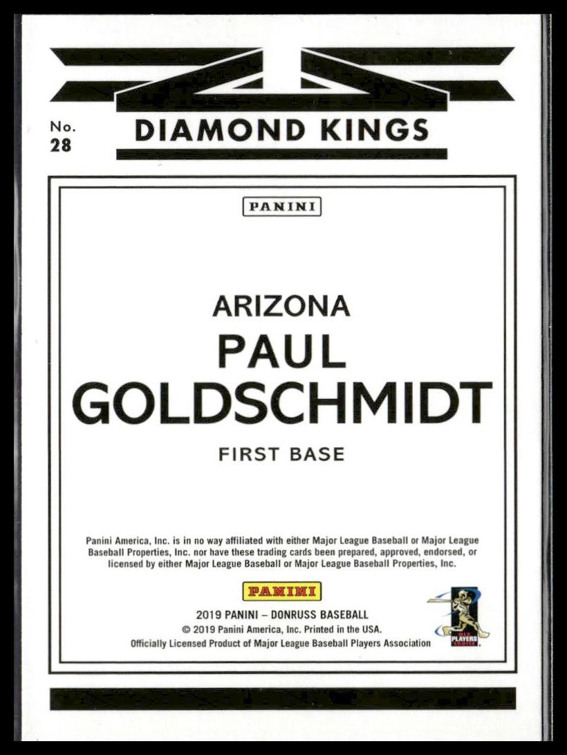 Paul Goldschmidt #28 2019 Donruss Arizona Diamondbacks