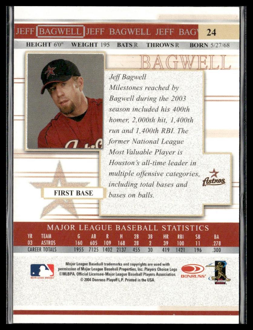 Jeff Bagwell #24 2004 Donruss Timelines Houston Astros