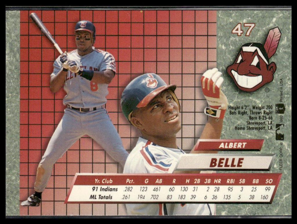 Albert Belle #47 1992 Ultra Cleveland Indians