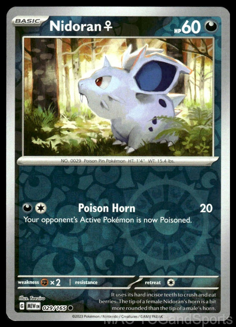 Nidoran F 029/165 Reverse Holo