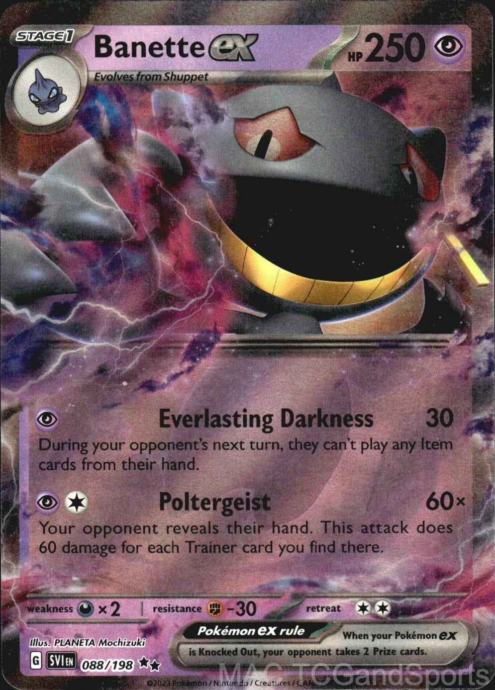 Banette ex 088/198 Holo Scarlet & Violet Pokemon TCG NM