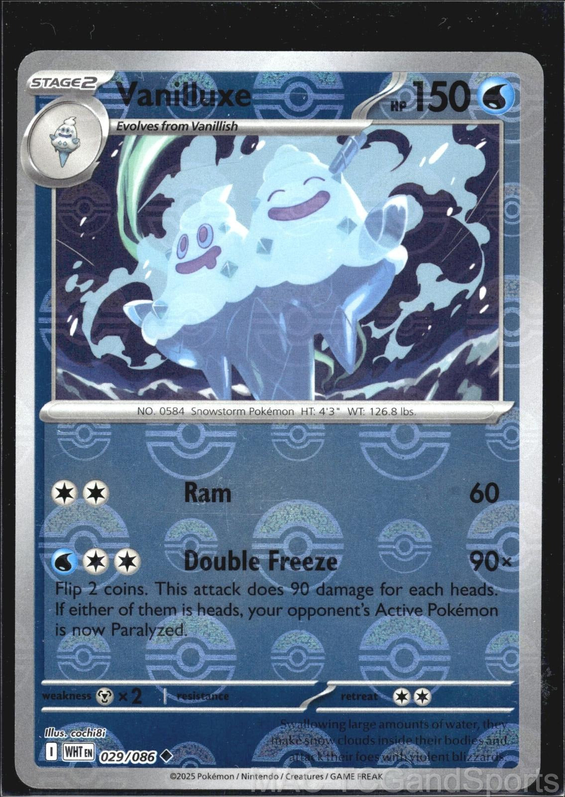 Vanilluxe (Poke Ball Pattern) 029/086 Holo White Flare Pokemon TCG NM
