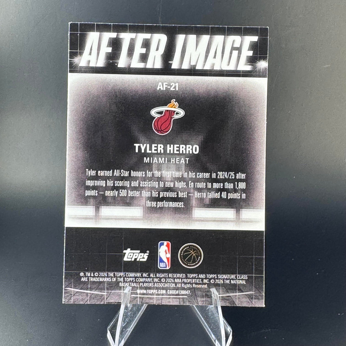 Tyler Herro #AF-21 After Image 2025-26 Topps Signature Class Miami Heat