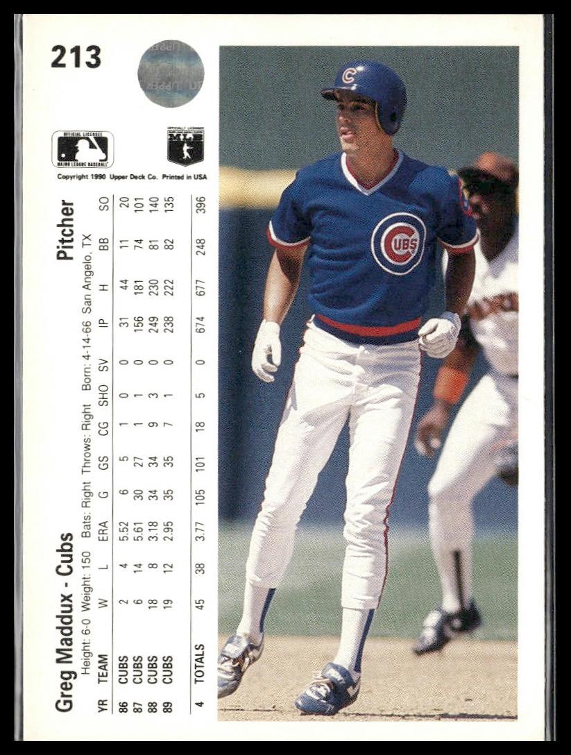 Greg Maddux #213 1990 Upper Deck Chicago Cubs