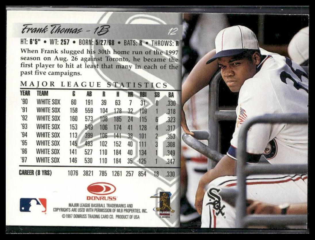 Frank Thomas #12 1998 Donruss Chicago White Sox