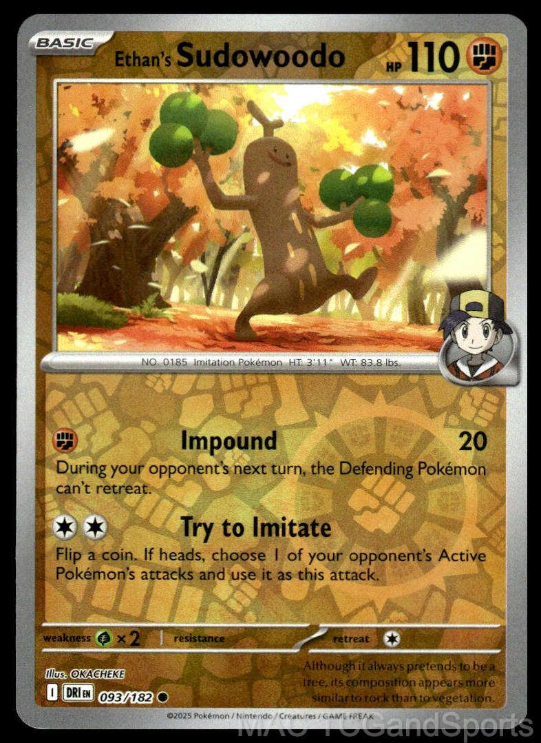 Ethan's Sudowoodo 093/182 Reverse Holo