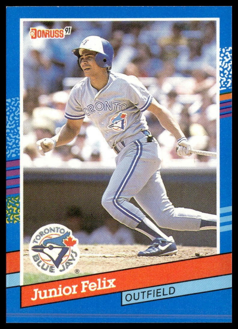 Junior Felix #323 1991 Donruss Toronto Blue Jays