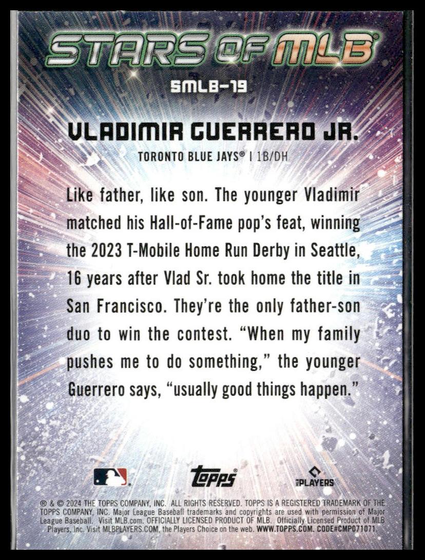 Vladimir Guerrero Jr. #SMLB-19 Stars of MLB 2024 Topps Toronto Blue Jays