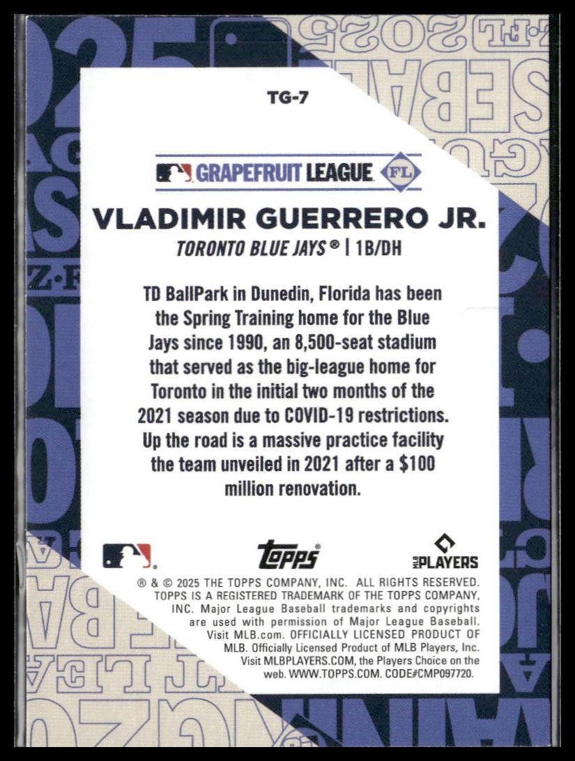 Vladimir Guerrero Jr. #TG-7 Training Grounds 2025 Topps Toronto Blue Jays