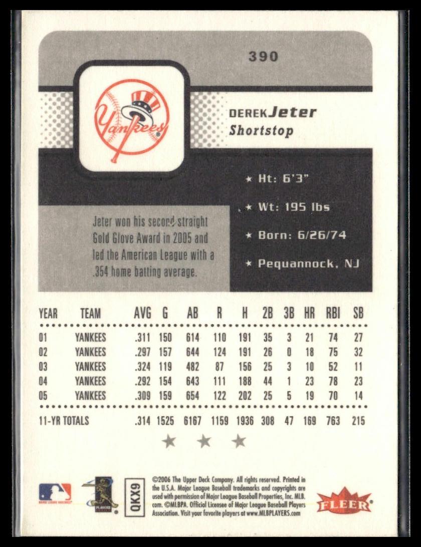 Derek Jeter #390 2006 Fleer New York Yankees