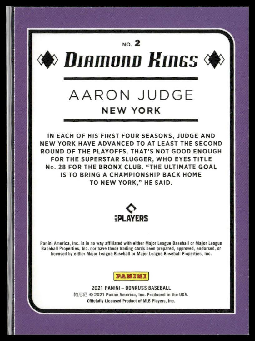 Aaron Judge #2 Holo Red 2021 Donruss New York Yankees