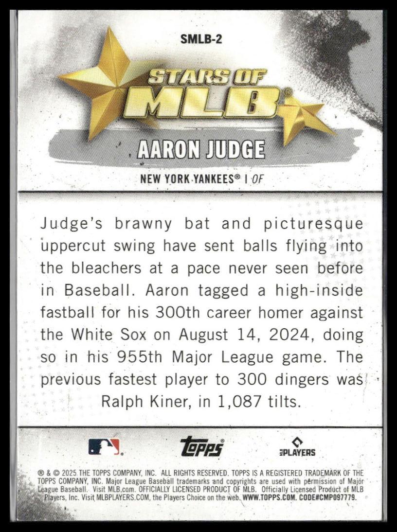 Aaron Judge #SMLB-2 Stars of MLB 2025 Topps New York Yankees