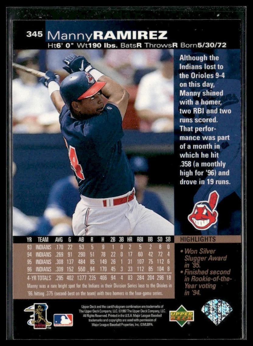 Manny Ramirez #345 1997 Upper Deck Cleveland Indians