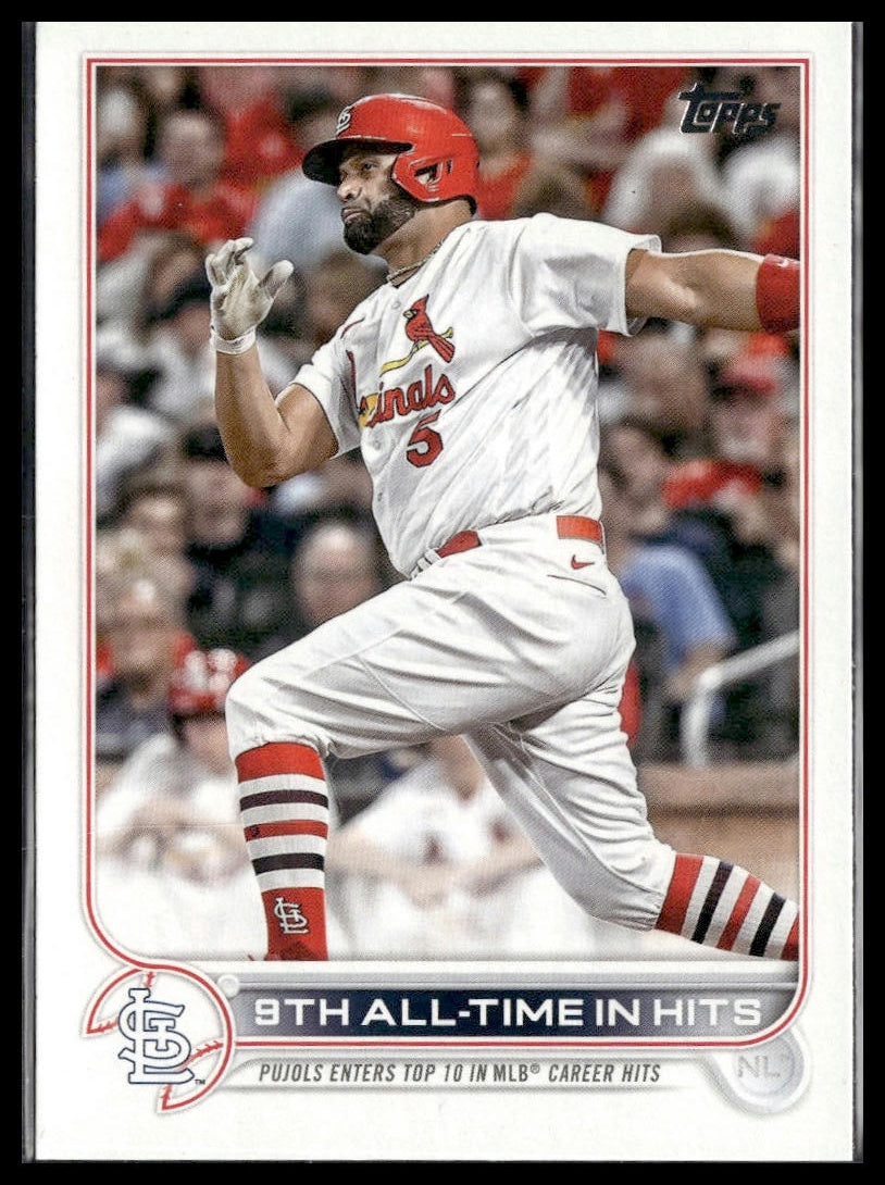 9th All-Time In Hits (Albert Pujols) #US313 2022 Topps St. Louis Cardinals