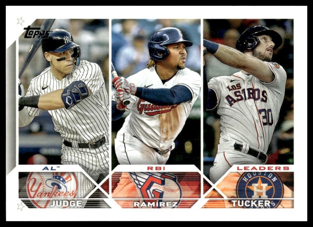 AL RBI Leaders (Aaron Judge / José Ramírez / Kyle Tucker) #241 2023 Topps