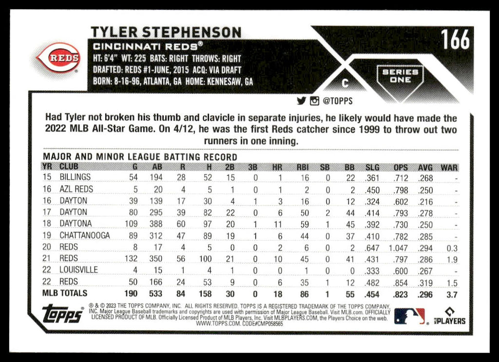 Tyler Stephenson #166 2023 Topps Cincinnati Reds