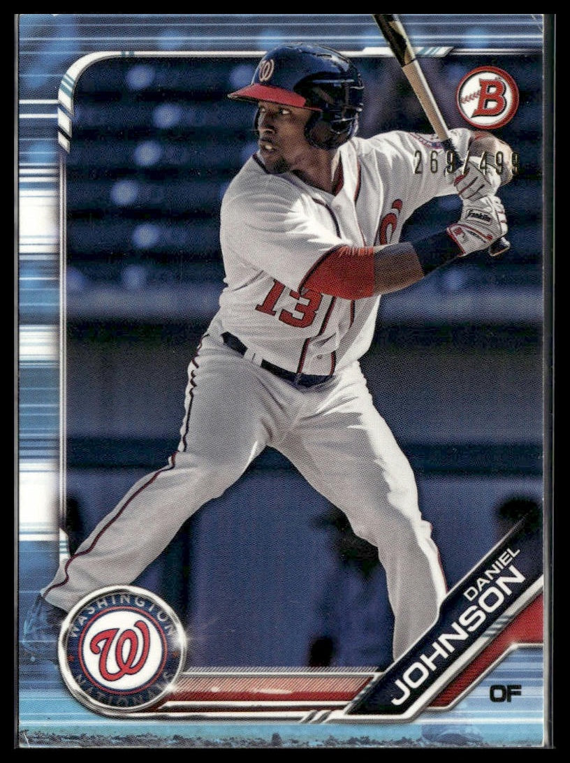 Daniel Johnson #BP-22 Prospects Sky Blue 2019 Bowman #/499 Washington Nationals
