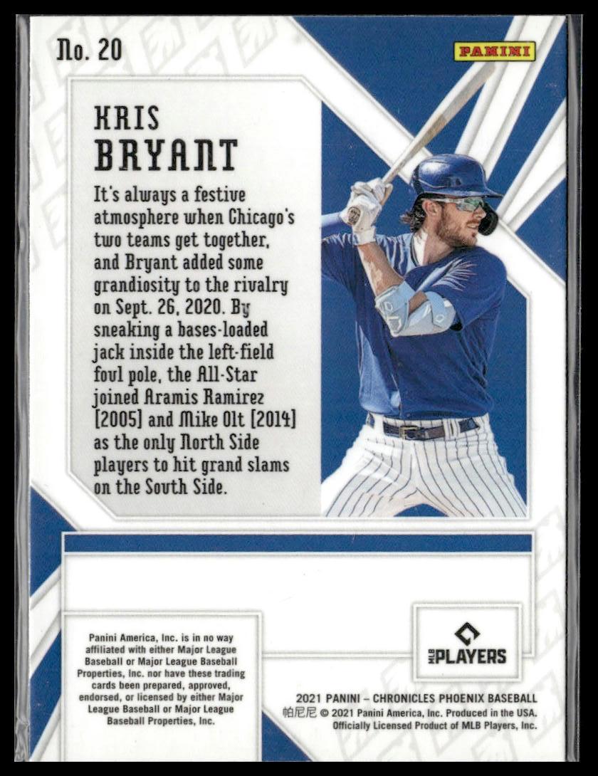 Kris Bryant #20 Phoenix Pink Pulsar 2021 Panini Chronicles Chicago Cubs