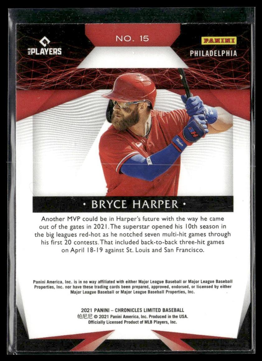 Bryce Harper #15 Limited 2021 Panini Chronicles Philadelphia Phillies