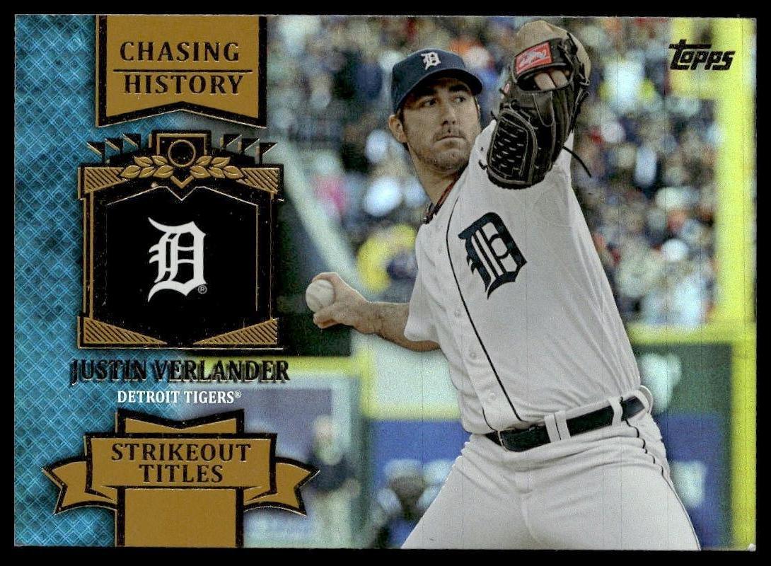 Justin Verlander #CH-88 Chasing History Gold Foil 2013 Topps Detroit Tigers
