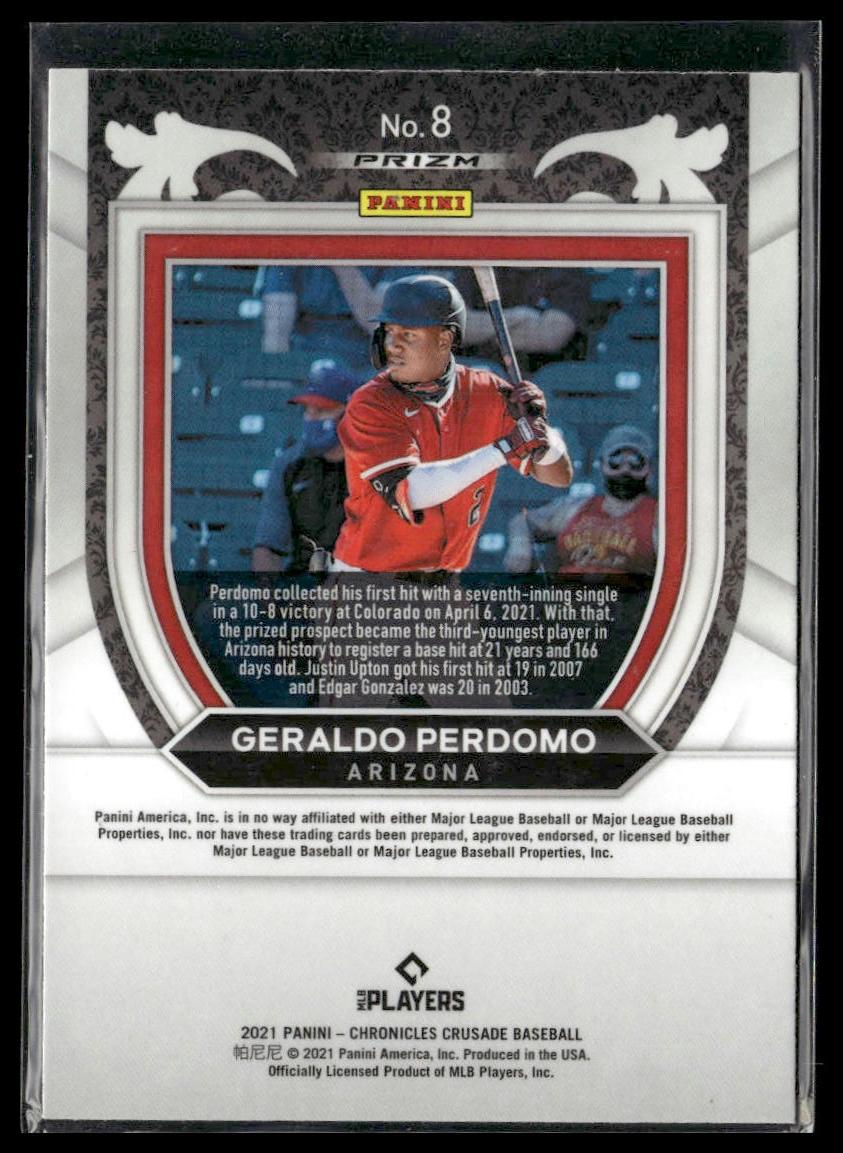 Geraldo Perdomo #8 Crusade Pink Pulsar 2021 Panini Chronicles Diamondbacks