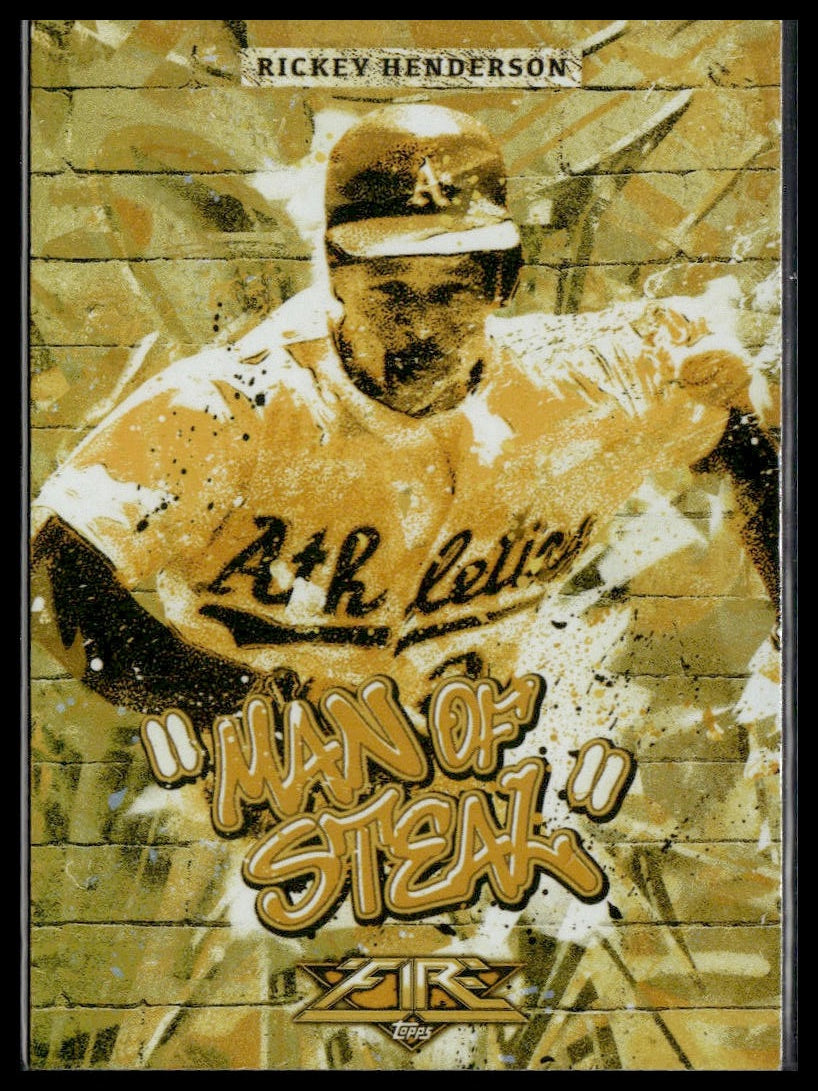 Rickey Henderson #M-4 Monikers Gold Minted 2017 Topps Fire Oakland Athletics