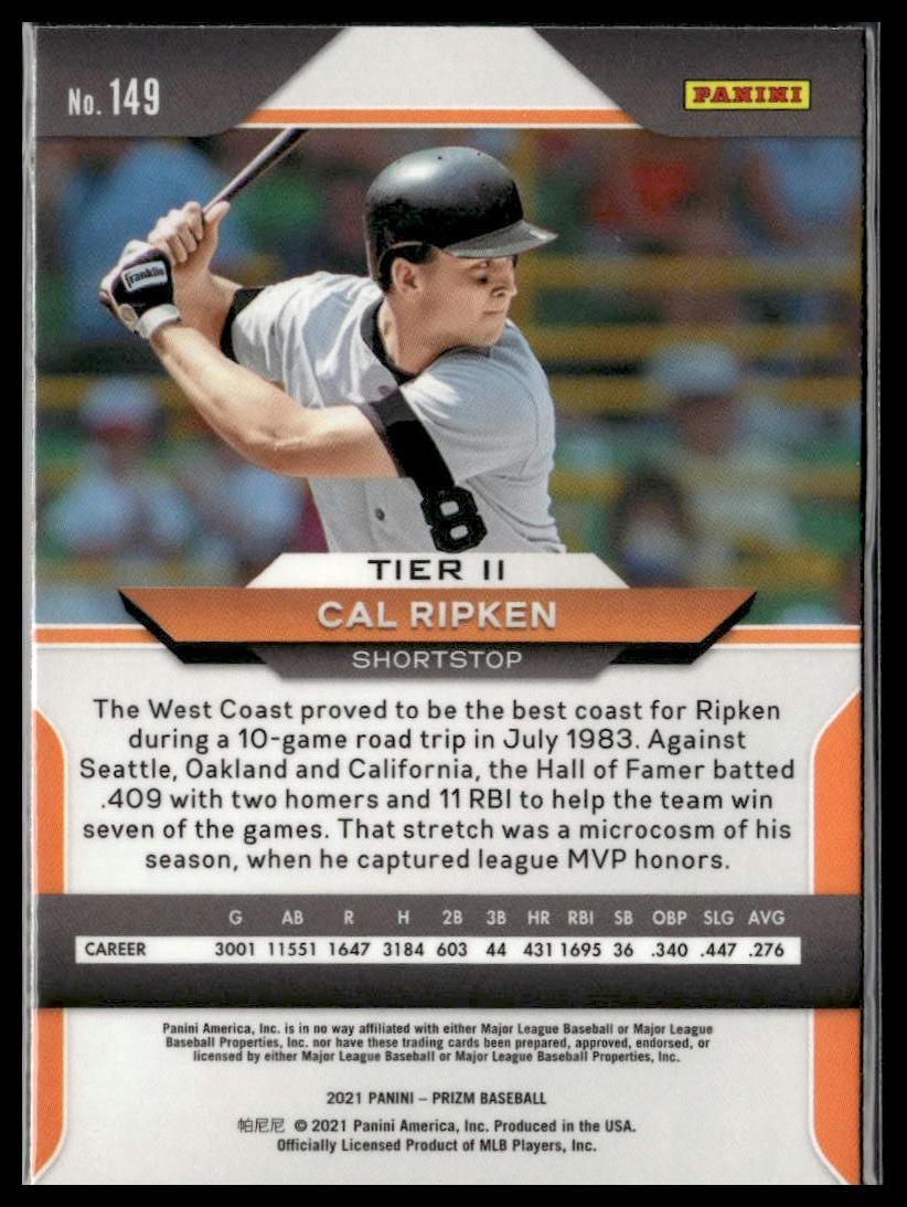 Cal Ripken #149 2021 Panini Prizm Baltimore Orioles